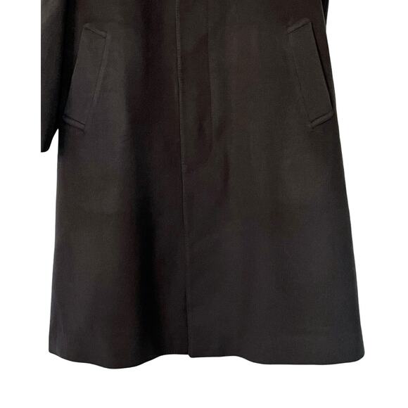 Mens Cashmere Coat Size L Size 48 Full Length Dark Gray Custom Made Overcoat - Picture 7 of 13